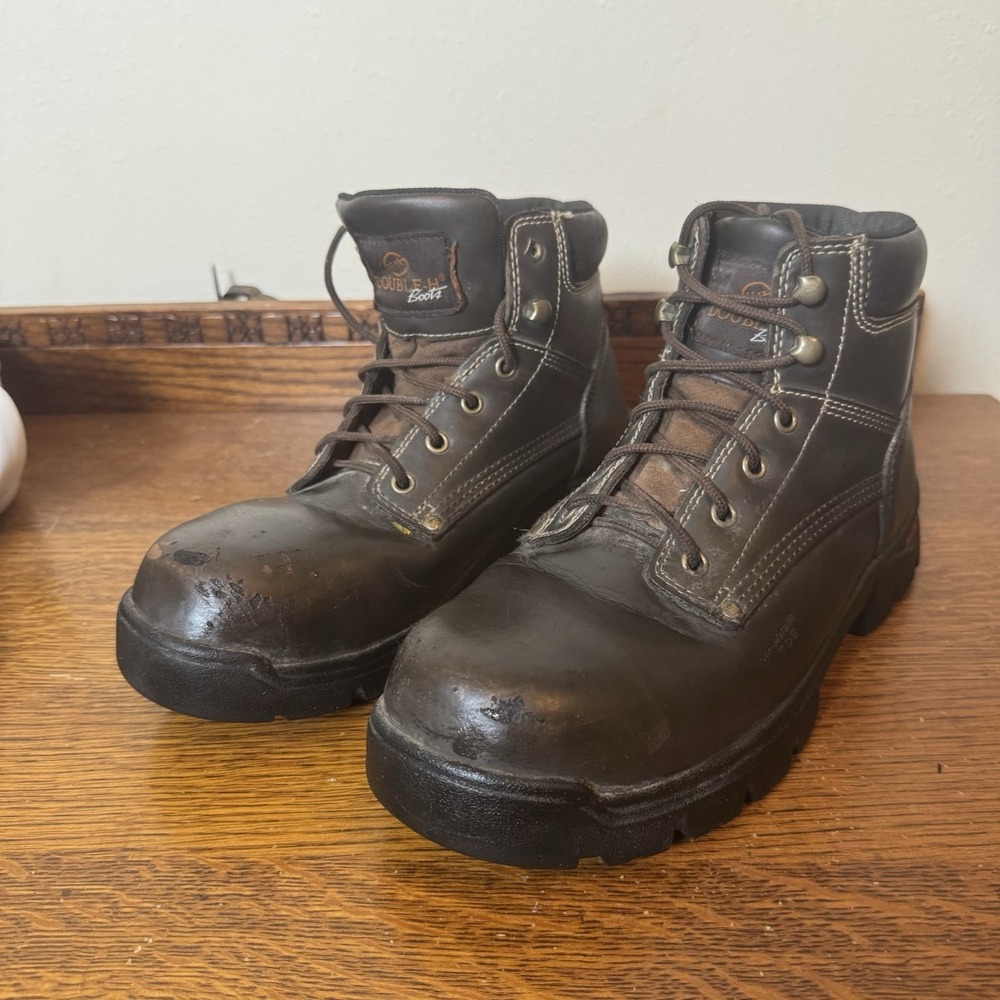 Double-H DH9952 Non-Metallic Toe Work Boots Brown Leather Men's 9.5D EH ASTM